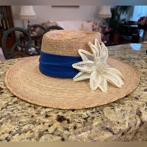 Vintage Sahuayo Hat with Sequined Hibiscus Flower